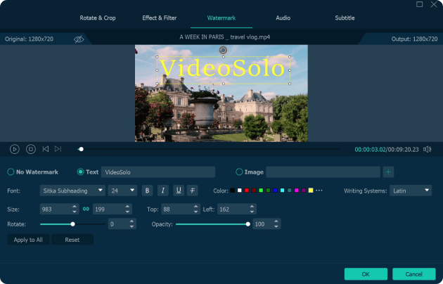 Add Watermark in VideoSolo