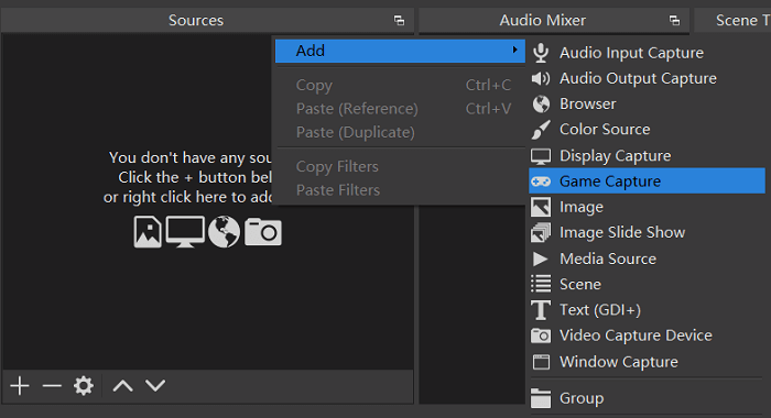 Add New Source OBS Screen Recorder