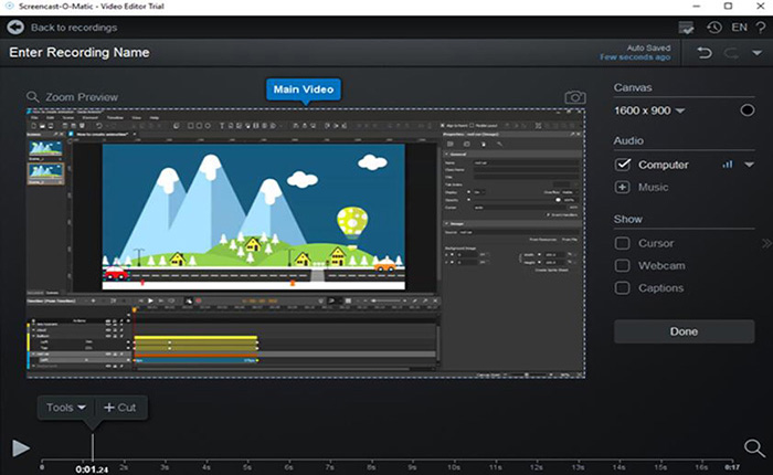 Interface Of Screencast O Matic Screen Recorder