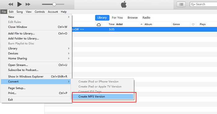 Create MP3 Version iTunes