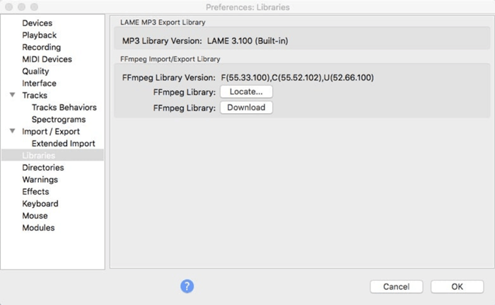 Library Audacity