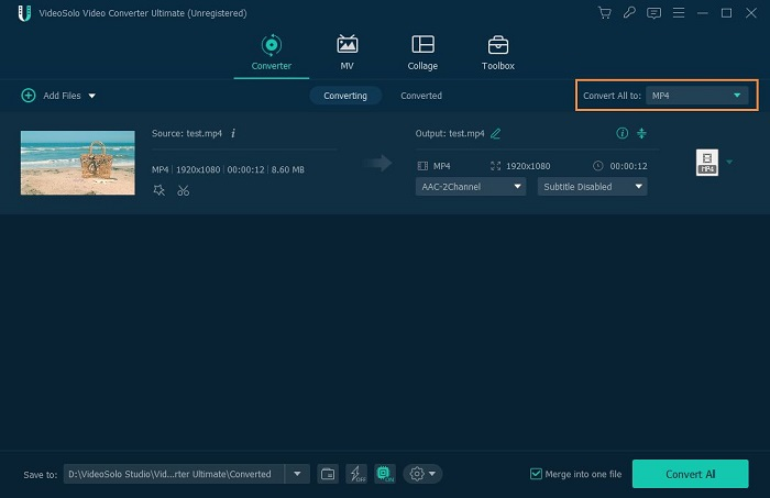 Select the Output Format