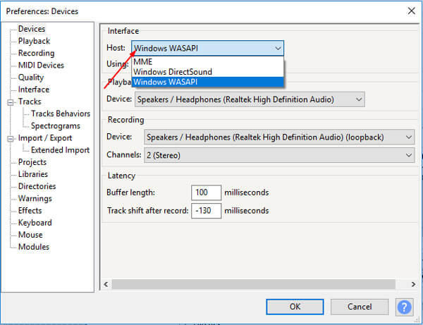 Audacity Setting