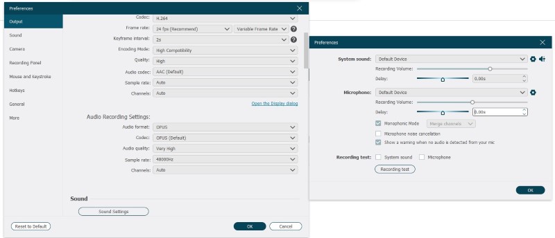 Audio Settings In Videosolo Screen Recorder