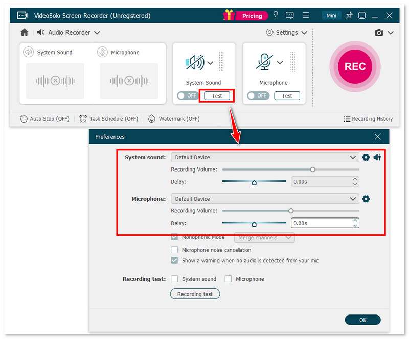 System Mic Sound Setting