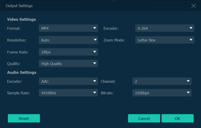 Change Video Speed Output Settings