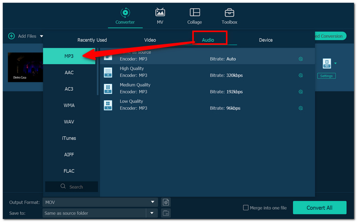 Pick Mp3 Format
