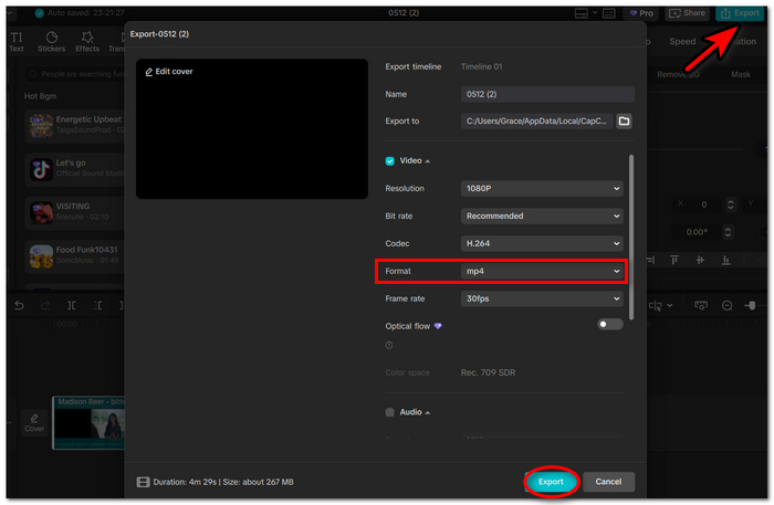 Export Wav Format