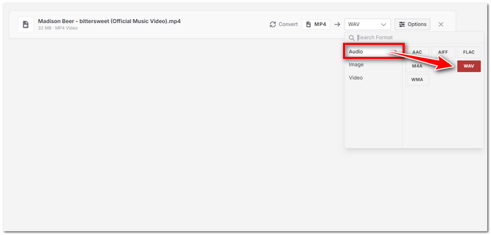 Select Wav Output Format