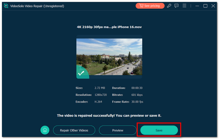 Click Save Button