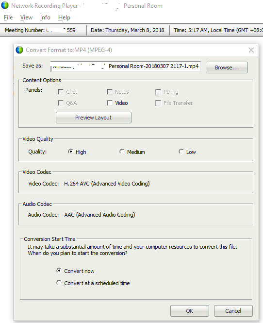 ARF mit Webex Player in MP4 konvertieren