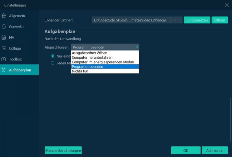 Aufgabenplan