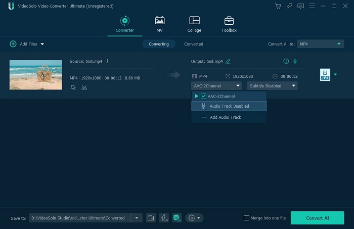 Choose Add Audio Track VCU