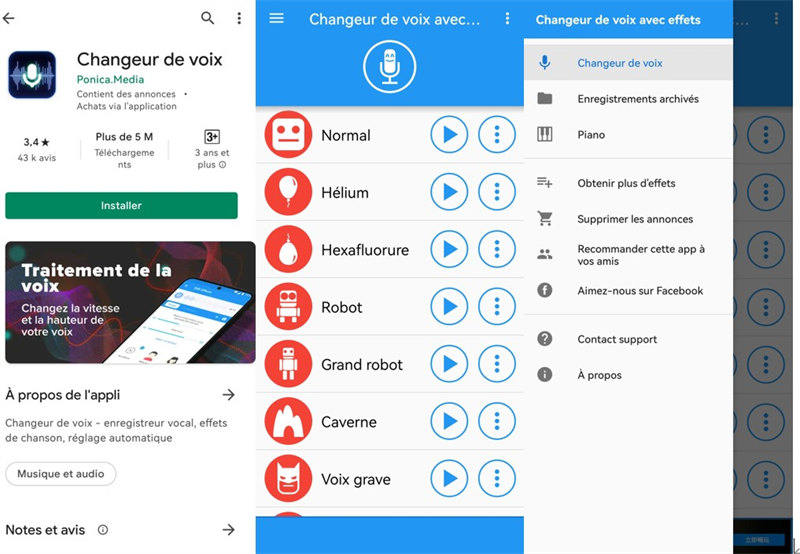 Changeur de voix avec effets