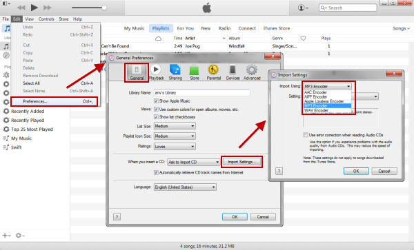 iTunes conversion audio