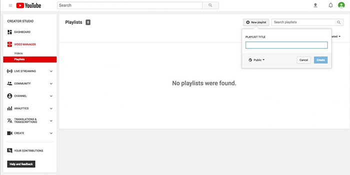 Créer une playlist