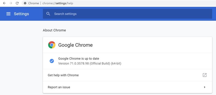 mise a jour chrome