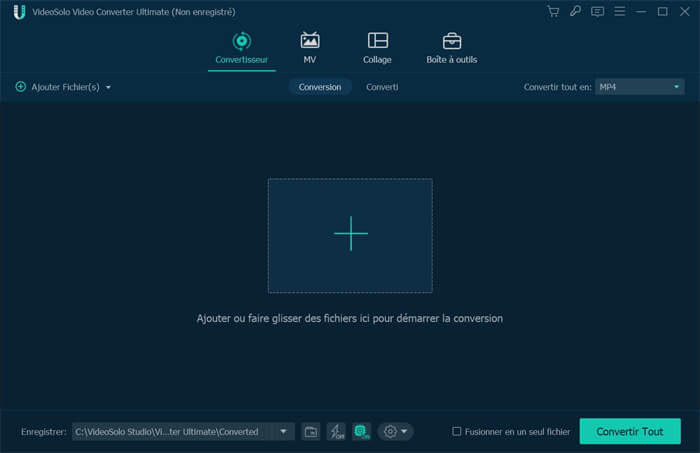 Interface principale de VideoSolo Convertisseur Vidéo