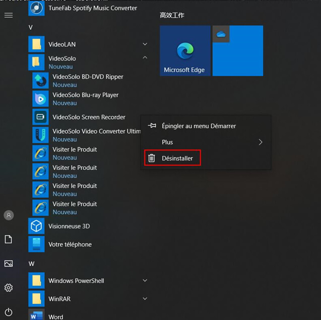 désinstaller VideoSolo Enregistreur d'écran sous Windows