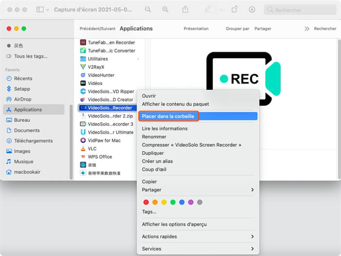 Désinstaller VideoSolo Enregistreur d'écran sur Mac