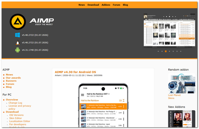 AIMP Audio Player Windows