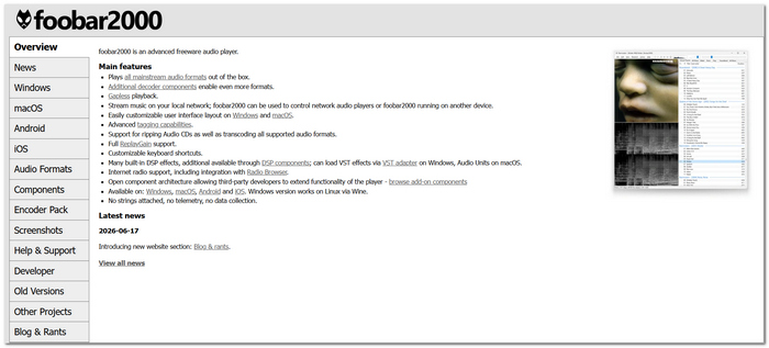foobar2000 Audio Player Windows