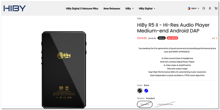 HiBy R5 Gen 2 Digital Audio Player