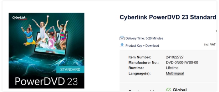 CYberlink Powerdvd 23 Blu ray Player