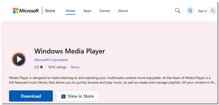 Windows Media Player Free