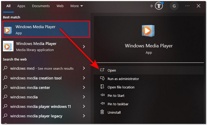 Open Windows Media Player