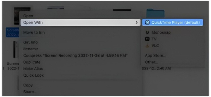 Open Quicktime Player