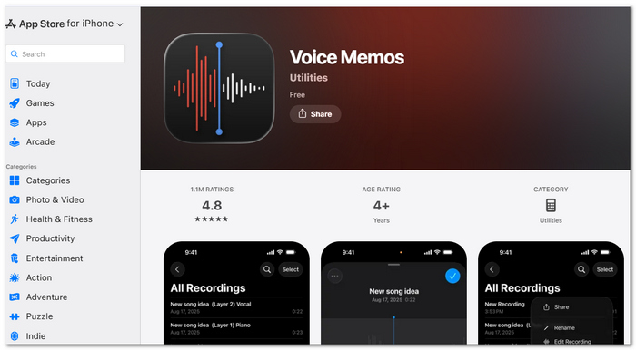 Voice Memos Audio Recorder Software