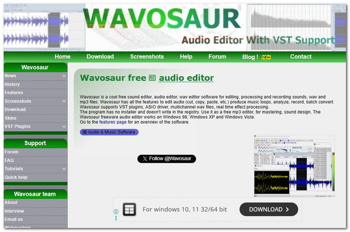 Wavosaur Free Audio Recording Software