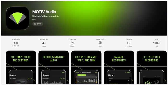 Motiv Audio Iphone Recorder