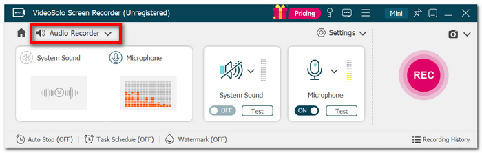 Choose Audio Recorder