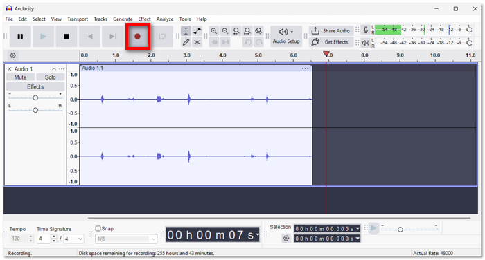Click Record Button