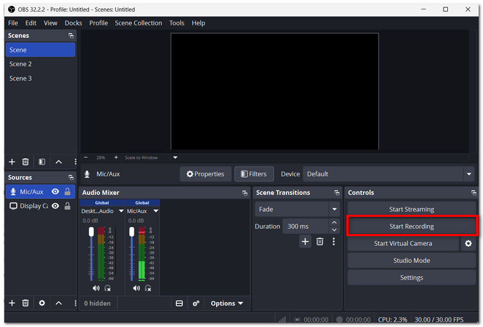 Hit Start Recording