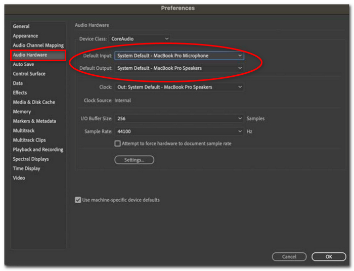Set Audio Settings