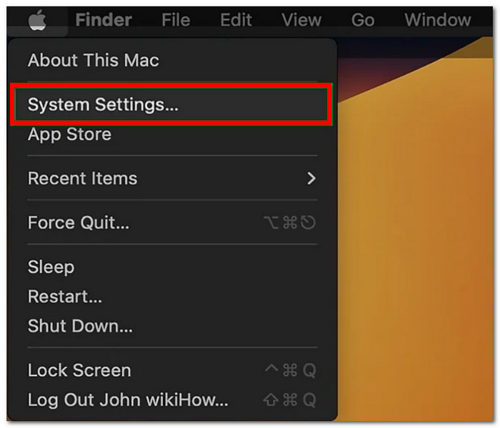 Click System Settings