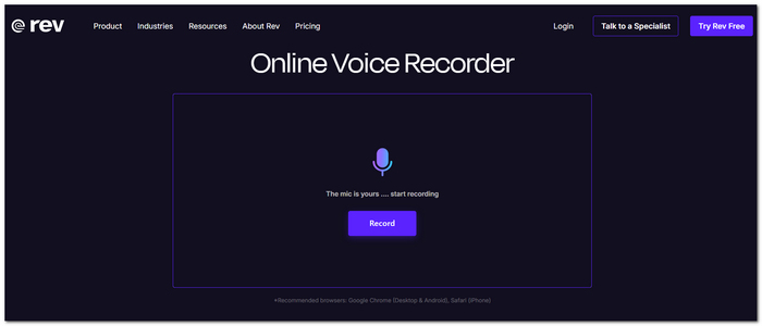 Rev Online Voice Recorder