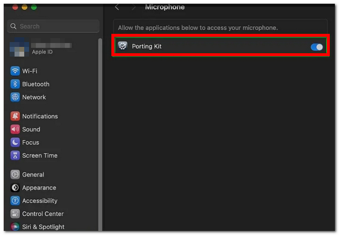 Toggle On Microphone
