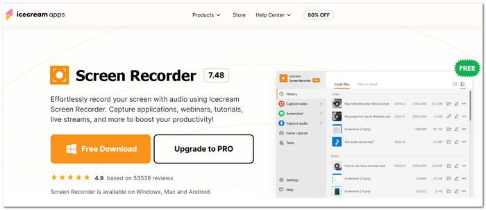 Icecream Screen Recorder Video Software