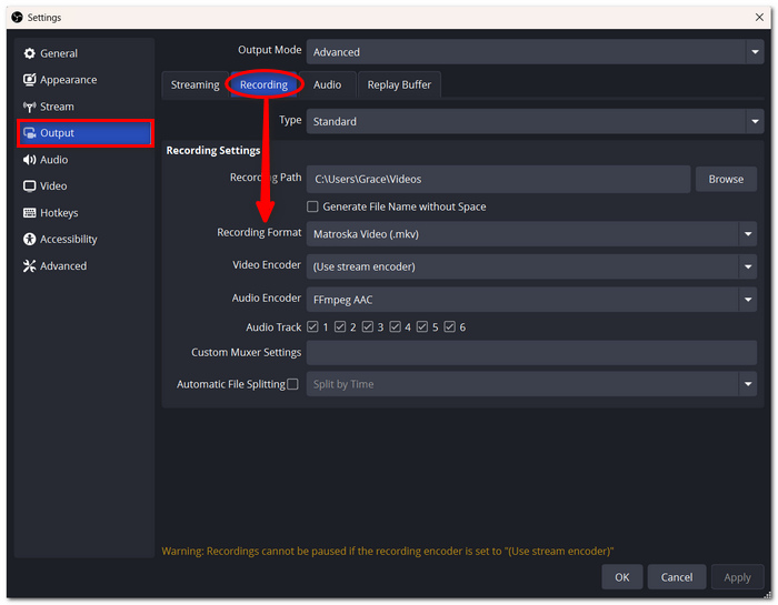 Adjust Output Settings