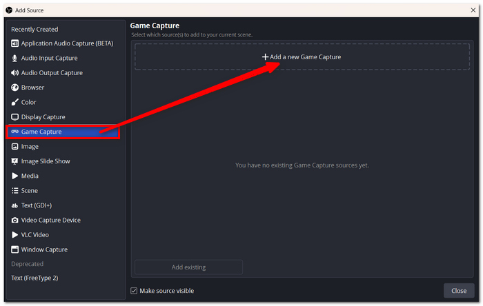 Choose Game Capture