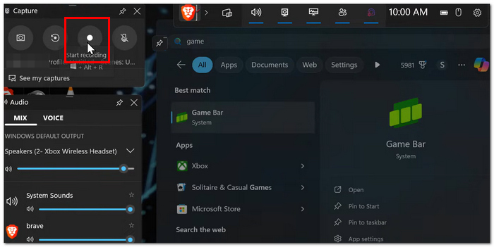 Click Start Recording