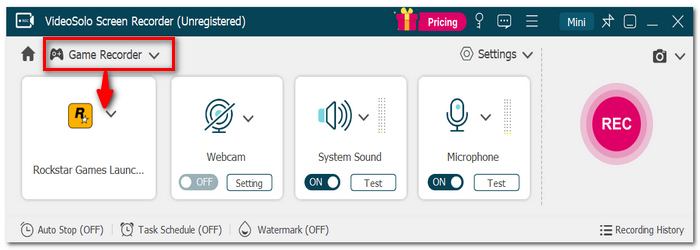 Select Game Recorder
