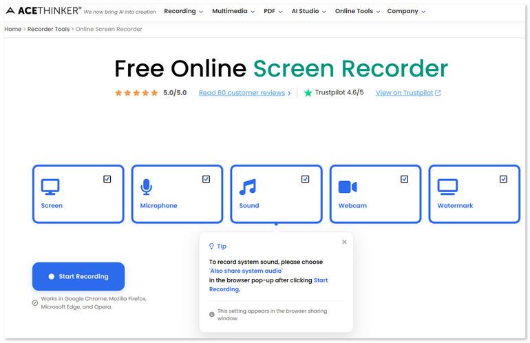 Acethinker Record Screen