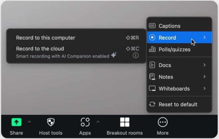 Host Record A Zoom Meeting