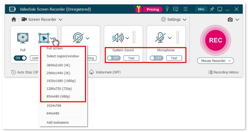 Choose Recording Modes