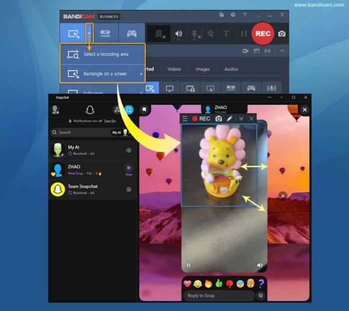 Bandicam Record Snapchat